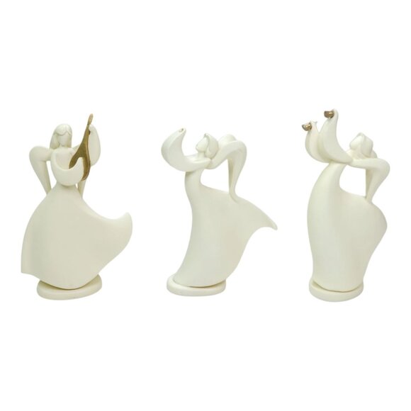 Set Of 3 Christmas Around The World Angel Figurines With Musical & Dancing Poses - Picture 1 of 12